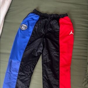 Mens' Black, Blue, and Red Track Pants